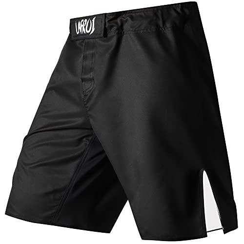 LAFROI Herren MMA Cross-Training Box Shorts Trunks Fight Wear mit Kordelzug und Tasche (Black,SM) von LAFROI