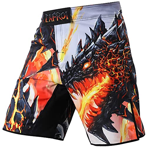 LAFROI Herren MMA Cross-Training Box Shorts Trunks Fight Wear mit Kordelzug und Tasche Melted Wings Size S von LAFROI