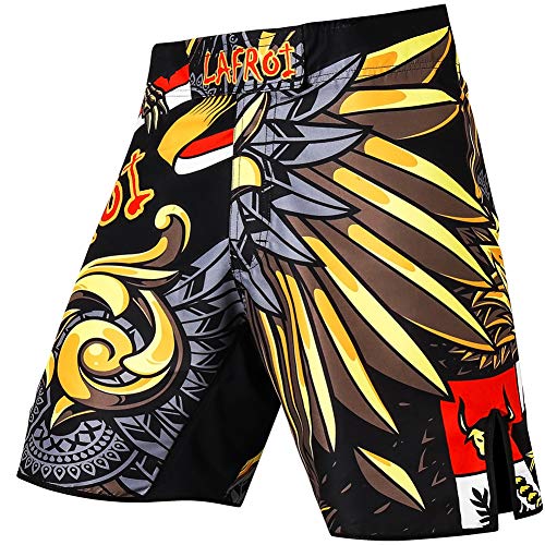 LAFROI Herren MMA Cross-Training Box Shorts Trunks Fight Wear mit Kordelzug und Tasche (LA Royal,MD) von LAFROI