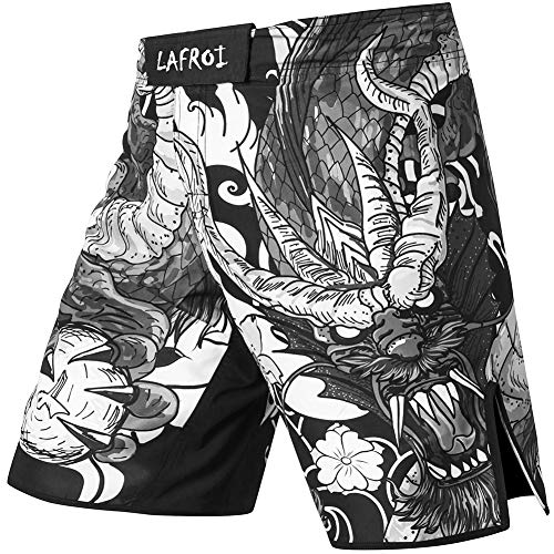 LAFROI Herren MMA Cross-Training Box Shorts Trunks Fight Wear mit Kordelzug und Tasche (Dragon,SM) von LAFROI