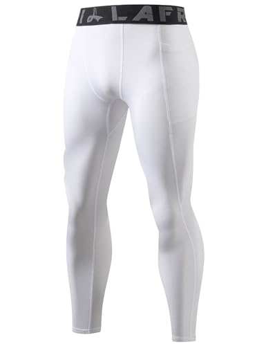 LAFROI Herren Schnelltrocknende Kompressions-Thermisch Leggings-MYSK01 White Size LG von LAFROI