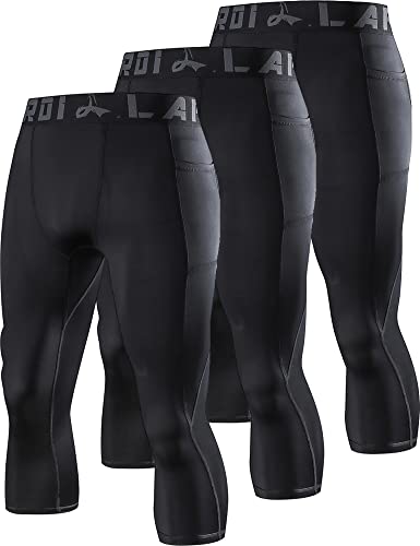 LAFROI Men's 3-Pack Compression Fit 3/4 Tights Leggings with Pcoket/Non-Pocket-YSK10 Pocket Black Size LG LAFROI Men's 3-Pack Compression Fit 3/4 Tights Leggings with Pcoket/Non-Pocket-YSK10 Pocket Black Size LG von LAFROI
