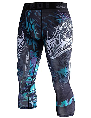 LAFROI Men's Compression Fit 3/4 Tights Leggings with Pcoket/Non-Pocket-YSK10 Commander Size XXL von LAFROI