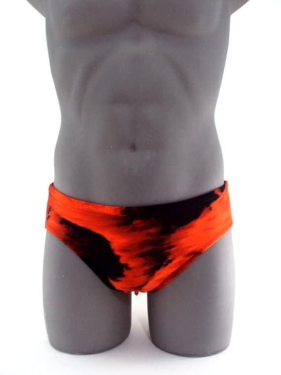 Orange Sunset Badehosen Herren Print Bademode, Hergestellt in Den Usa von LAGOSSWIMWEAR