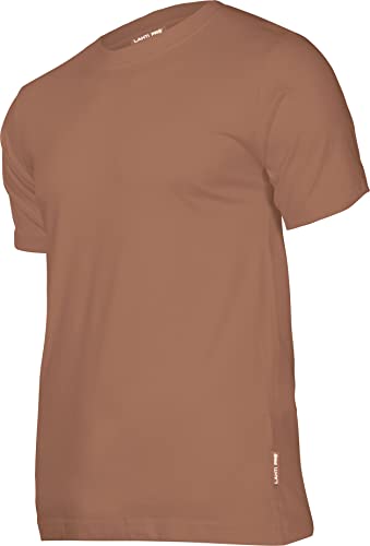 Lahti PRO Herren T-Shirt | R-Neck | Größe: 3XL | Farbe: Braun | Baumwolle Stretch Rundhalsausschnitt Regular Slim Fit Casual Top Kurzarm Tshirt von Lahti PRO