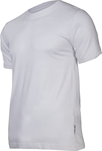 Lahti PRO Herren T-Shirt | R-Neck | Größe: L | Farbe: Weiß | Baumwolle Stretch Rundhalsausschnitt Regular Slim Fit Casual Top Kurzarm Tshirt von Lahti PRO