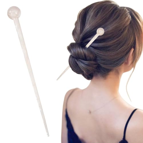 18 cm lange Haarnadeln, Acetat-Haarnadel für Damen, dickes langes Haar, cremeweiß (1 Stück) von LAIBUY