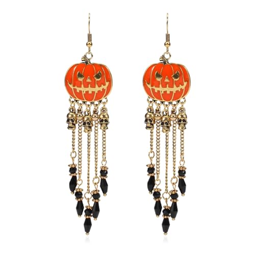 4. Juli Unabhängigkeitstag Ohrring Halloween Ohrringe für Frauen Tropfen Baumeln Gothic Ohrringe Kostüm Party Ohrringe Urlaub Festlich Schmuck Geschenke (Orange) von LAIBUY