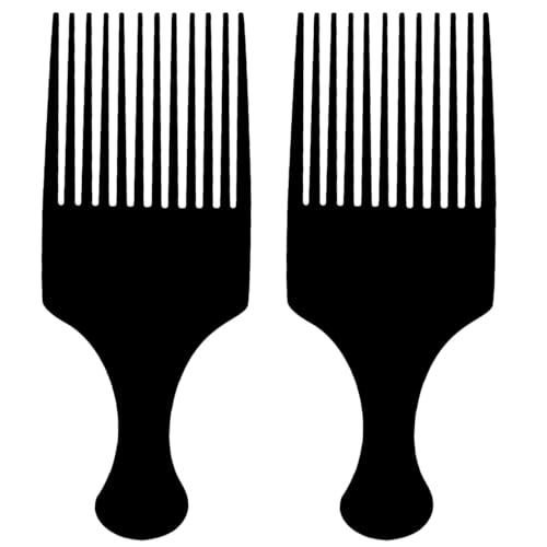 Afro-Haarkamm für Damen und Herren, 19,1 cm, glatt, stabil, breite Zähne, zum Entwirren und Stylen, 2 Stück Afro-Haarkamm für Damen und Herren, 19,1 cm, glatt, stabil, breite Zähne, zum Entwirren und Stylen, 2 Stück von LAIBUY