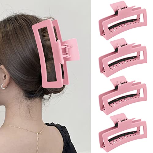 Extra große Haarklammern für dickes Haar und langes Haar, 12,7 cm, 4 Stück, XL-Jumbo-Klauenclip, übergroße, matte, rutschfeste rechteckige Haarspangen für Damen, großer starker Halt Extra große Haarklammern für dickes Haar und langes Haar, 12,7 cm, 4 Stück, XL-Jumbo-Klauenclip, übergroße, matte, rutschfeste rechteckige Haarspangen für Damen, großer starker Halt von LAIBUY