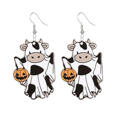 Halloween Geist Ohrring für Frauen Einzigartige Schwarze Katze Kürbis Sarg Ohrring Lustige Cartoon Kuh Geist Ohrringe Leichte Trendy Kürbis Skelett Ohrringe Halloween Thema Party Geschenke Halloween Geist Ohrring für Frauen Einzigartige Schwarze Katze Kürbis Sarg Ohrring Lustige Cartoon Kuh Geist Ohrringe Leichte Trendy Kürbis Skelett Ohrringe Halloween Thema Party Geschenke von LAIBUY