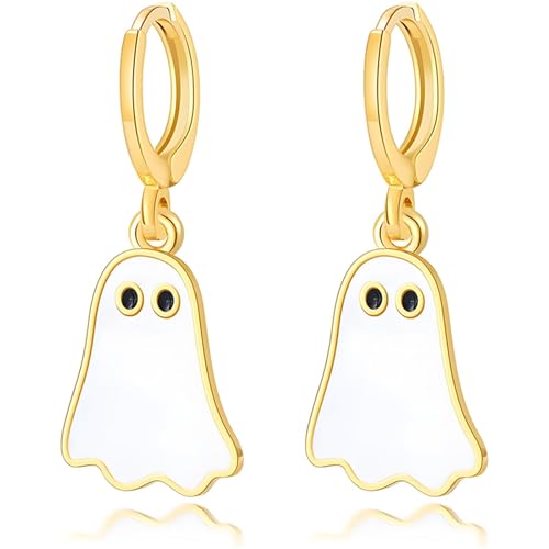 Halloween-Geister-Ohrringe für Frauen, niedlich, lustig, gruselig, Geister-Creolen, bunte Emaille-Geister-Creolen, Halloween, Urlaub, Party-Zubehör, Modeschmuck Halloween-Geister-Ohrringe für Frauen, niedlich, lustig, gruselig, Geister-Creolen, bunte Emaille-Geister-Creolen, Halloween, Urlaub, Party-Zubehör, Modeschmuck von LAIBUY