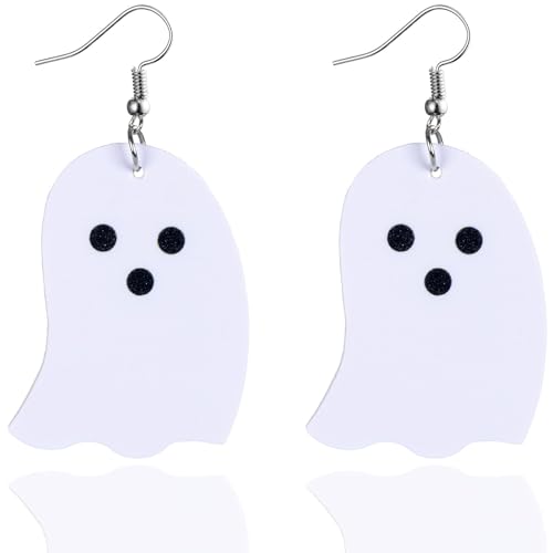 Halloween-Ohrringe für Frauen – Geister-Ohrringe – Kunstleder für Frauen Schmuck leicht – Tropfenförmiger Kunstleder-Anhänger Halloween-Ohrringe für Frauen – Geister-Ohrringe – Kunstleder für Frauen Schmuck leicht – Tropfenförmiger Kunstleder-Anhänger von LAIBUY