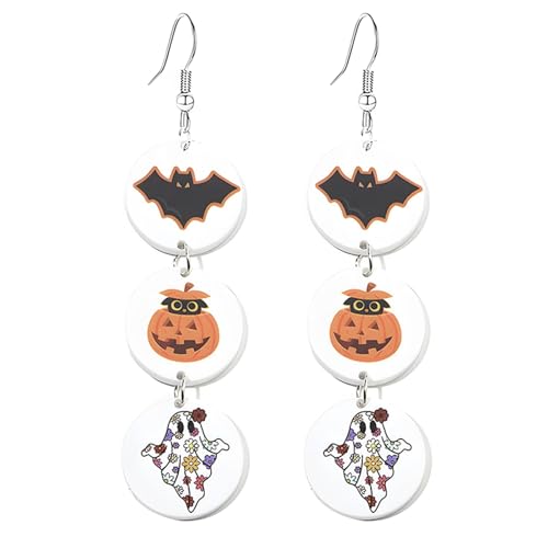 Halloween Schädel baumeln Ohrringe - Acryl Kürbis Geist Ohrringe mit Glitzerpulver Halloween Schädel baumeln Ohrringe - Acryl Kürbis Geist Ohrringe mit Glitzerpulver von LAIBUY