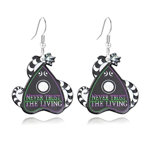 Halloween-Totenkopf-Ohrringe – Acryl-Kürbis-Geist-Ohrringe mit Glitzerpulver (Herzschlange) von LAIBUY