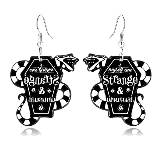 Halloween-Totenkopf-Ohrringe – Acryl-Kürbis-Geist-Ohrringe mit Glitzerpulver (Schlange) von LAIBUY