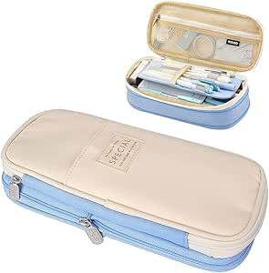 LAIBUY Federmäppchen mit großem Fassungsvermögen, für Büro, Uni, Schule, große Aufbewahrung, hohe Kapazität, Beutel, Organizer, Blau LAIBUY Federmäppchen mit großem Fassungsvermögen, für Büro, Uni, Schule, große Aufbewahrung, hohe Kapazität, Beutel, Organizer, Blau von LAIBUY