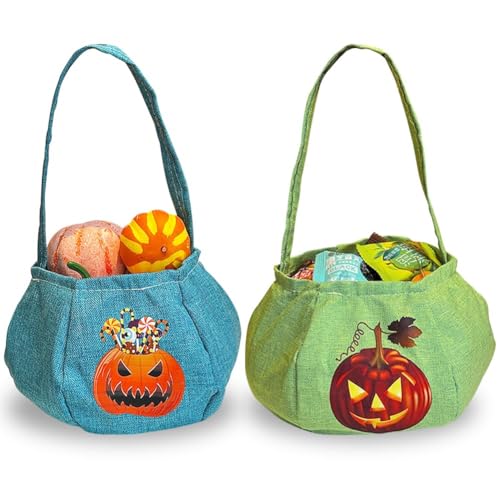 LAIBUY Süßigkeitenbeutel für Süßigkeiten- oder Leckereien, 2 Stück, Halloween-Süßigkeitentüten, Kürbiskörbe, wiederverwendbare Süßigkeiten-Eimer-Tragetasche für Süßigkeiten- oder Leckereien LAIBUY Süßigkeitenbeutel für Süßigkeiten- oder Leckereien, 2 Stück, Halloween-Süßigkeitentüten, Kürbiskörbe, wiederverwendbare Süßigkeiten-Eimer-Tragetasche für Süßigkeiten- oder Leckereien von LAIBUY