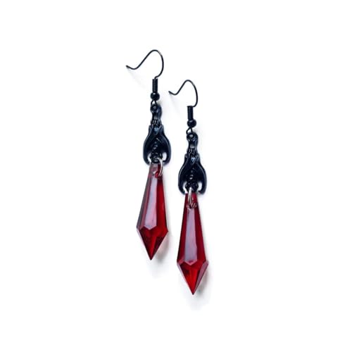 Ohrringe im Gothic-Stil, dunkle Fledermaus-Ohrringe, rot-schwarze Kristalle, Fledermaus-Ohrringe, Punk-Rock-Stil, Fledermaus-Design, Tier-Ohrringe, Halloween-Kostüme, Ohrringe, Schmuck für Frauen Ohrringe im Gothic-Stil, dunkle Fledermaus-Ohrringe, rot-schwarze Kristalle, Fledermaus-Ohrringe, Punk-Rock-Stil, Fledermaus-Design, Tier-Ohrringe, Halloween-Kostüme, Ohrringe, Schmuck für Frauen von LAIBUY