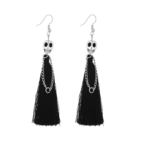Totenkopf-Halloween-Ohrringe für Frauen, Quaste, gruseliger Geist, baumelnder Ohrring für Frauen, Gothic, Halloween-Schmuck Totenkopf-Halloween-Ohrringe für Frauen, Quaste, gruseliger Geist, baumelnder Ohrring für Frauen, Gothic, Halloween-Schmuck von LAIBUY
