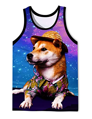 LAIDIPAS Herren Graphic Tank Tops 3D Print Funny Unisex Cool Sleeveless Workout Shirts - Gelb - Mittel von LAIDIPAS