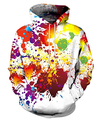LAIDIPAS Unisex Graphic Hoodies 3D Print Colorful Design Cool Sweatshirt mit Tasche für Damen und Herren - mehrfarbig - Large von LAIDIPAS