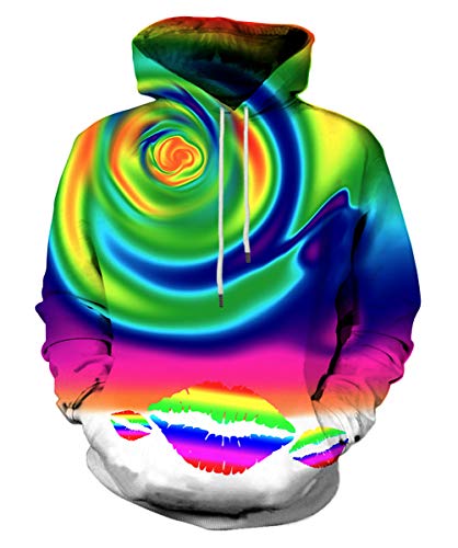 LAIDIPAS Unisex Graphic Hoodies 3D Print buntes Design Cool Sweatshirt mit Tasche für Damen und Herren - mehrfarbig - XX-Large von LAIDIPAS