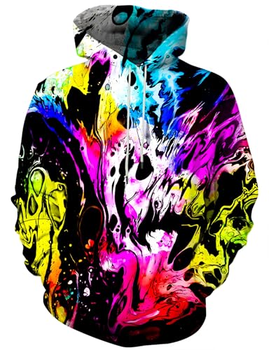 LAIDIPAS Unisex-Kapuzenpullover mit 3D-Druck, buntes Grafik-Sweatshirt mit Tasche, für Damen und Herren, Lc-graphic50, XX-Large von LAIDIPAS