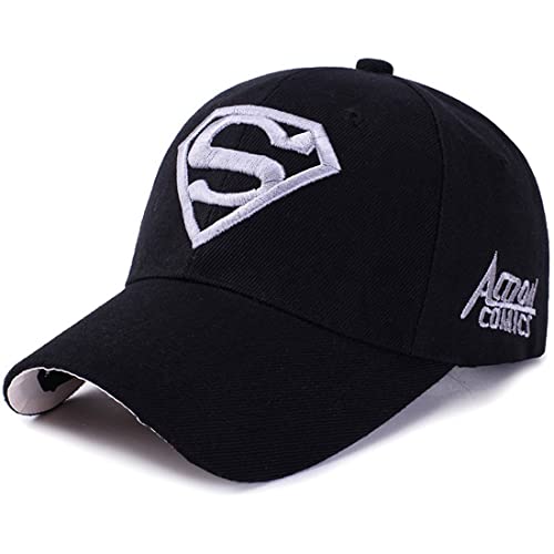 LAIFEKE Baseball Cap Superman Snapback Hat Stickerei Baseball Cap für Männer Frauen (Schwarzes Silber) von LAIFEKE