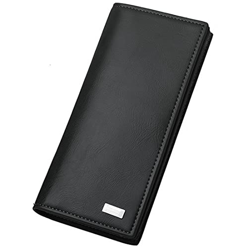 LAIFEKE Herren Mode Lange Brieftasche PU Leder Brieftasche Große Kapazität Brieftasche (Schwarz) von LAIFEKE