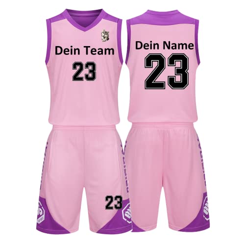 Benutzerdefiniert Basketball Trikot Kinder Herren Set mit Namen Nummer Team Logo 2-Piece Basketball Jersey Shirt & Short Rosa Benutzerdefiniert Basketball Trikot Kinder Herren Set mit Namen Nummer Team Logo 2-Piece Basketball Jersey Shirt & Short Rosa von LAIFU