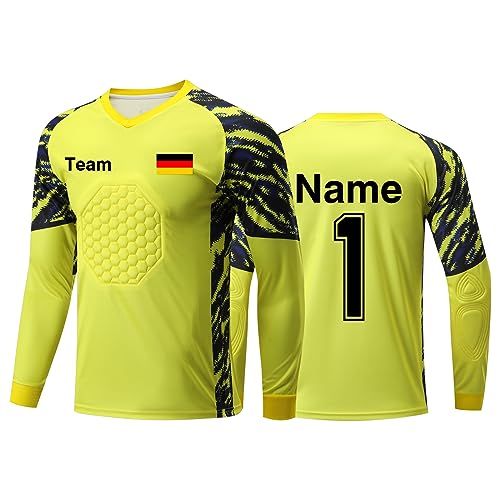 LAIFU Benutzerdefiniert Torwart Trikots für Erwachsene/Kinder Personalisiertes Torwarttrikot Set mit Name Team Logo von LAIFU