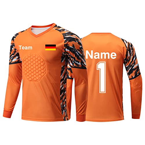 LAIFU Benutzerdefiniert Torwart Trikots für Erwachsene/Kinder Personalisiertes Torwarttrikot Set mit Name Team Logo von LAIFU