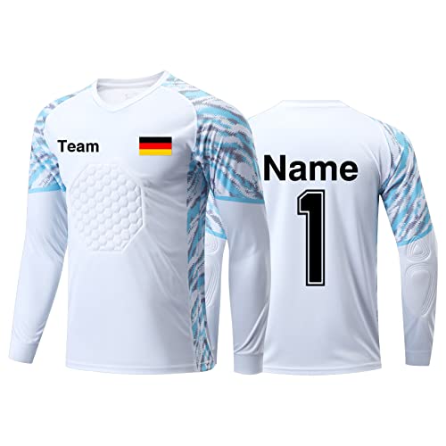 LAIFU Benutzerdefiniert Torwart Trikots für Erwachsene/Kinder Personalisiertes Torwarttrikot Set mit Name Team Logo von LAIFU