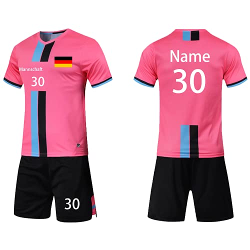 LAIFU Fußball Trikot Kinder Erwachsene Benutzerdefinierte Fussball Trikot T-Shirt Shorts 2 teiliges Set - Benutzerdefiniert Beliebiger Name Nummer Team Logo Trikot Personalisiert von LAIFU