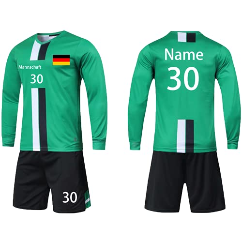 LAIFU Fußball Trikot Kinder Erwachsene Benutzerdefinierte Fussball Trikot T-Shirt Shorts 2 teiliges Set - Benutzerdefiniert Beliebiger Name Nummer Team Logo Trikot Personalisiert von LAIFU