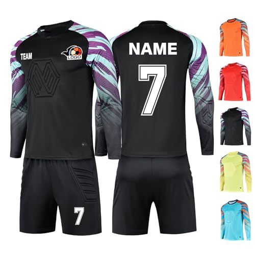 LAIFU Benutzerdefiniert Torwarttrikot Set für Erwachsene/Kind mit Nummer Name Team Logo Personalisieren von LAIFU