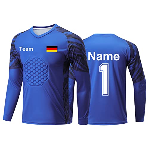 LAIFU Benutzerdefiniert Torwarttrikot Set für Herren Kinder Torwart Trikot mit Nummer Name Team Logo Torwarttrikot Personalisieren von LAIFU