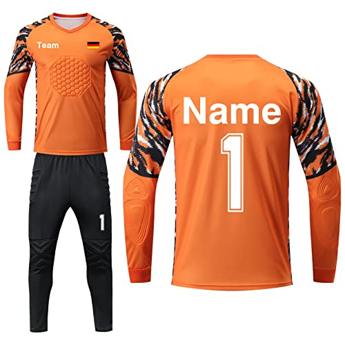 LAIFU Benutzerdefiniert Torwarttrikot Set für Herren Kinder Torwart Trikot mit Nummer Name Team Logo Torwarttrikot Personalisieren von LAIFU