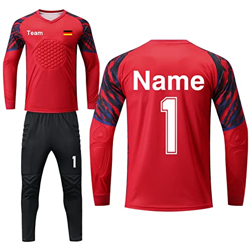 LAIFU Benutzerdefiniert Torwarttrikot Set für Herren Kinder Torwart Trikot mit Nummer Name Team Logo Torwarttrikot Personalisieren von LAIFU