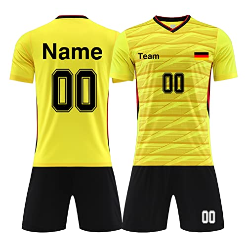 LAIFU Eigener Name Fussball Trikot Kinder Set - Personalisierte Fußball Trikots Jeder Name Nummer Team Logo Fussballtrikot Jungen von LAIFU