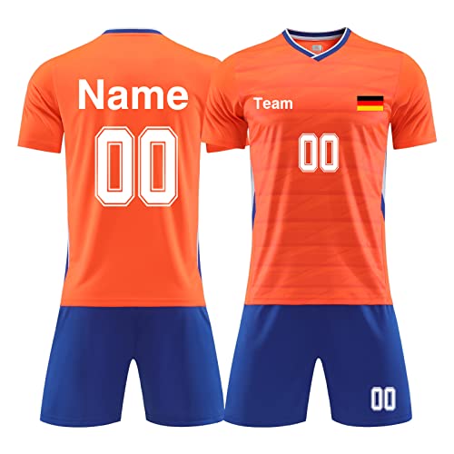 LAIFU Eigener Name Fussball Trikot Kinder Set - Personalisierte Fußball Trikots Jeder Name Nummer Team Logo Fussballtrikot Jungen von LAIFU