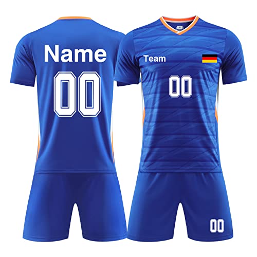 LAIFU Eigener Name Trikot Kinder Set - Personalisierte Fußball trikots Jeder Name Nummer Team Logo Fussballtrikot Jungen von LAIFU