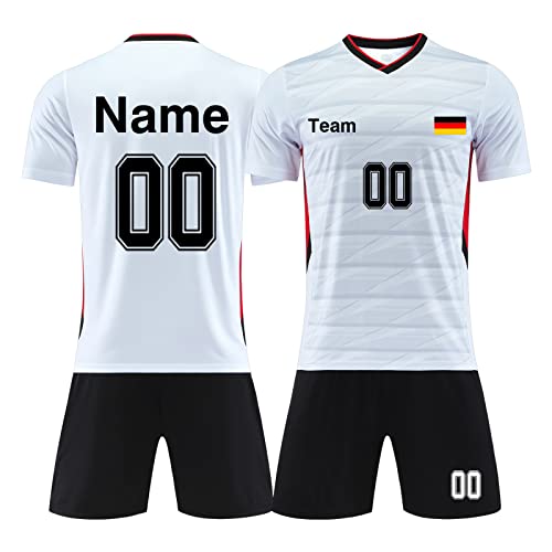 LAIFU Eigener Name Trikot Kinder Set - Personalisierte Fußball Trikots Jeder Name Nummer Team Logo Fussballtrikot Jungen von LAIFU