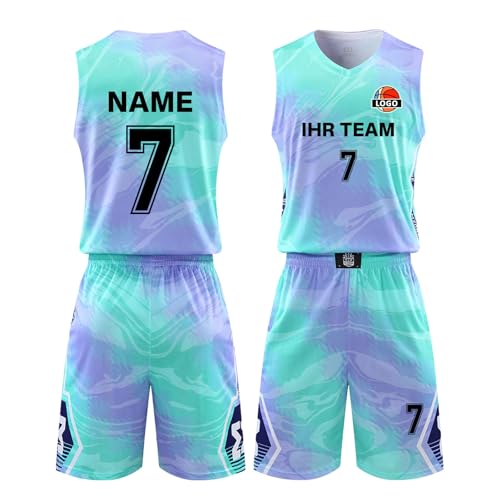 LAIFU Individueller Basketball-Anzug mit Name Nummer & Logo Personalisiertes Basketballtrikot für Erwachsene von LAIFU
