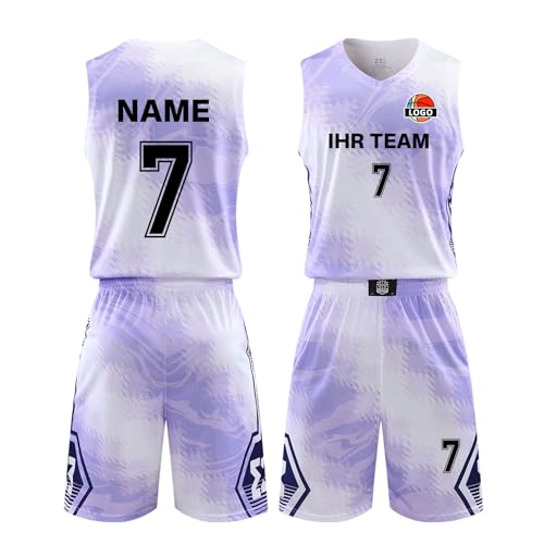 LAIFU Individueller Basketball-Anzug mit Name Nummer & Logo Personalisiertes Basketballtrikot für Erwachsene von LAIFU