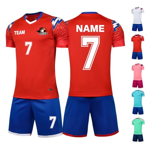 LAIFU Individuelles Kinder-Fußballtrikot Erwachsener Fußballtrikot personalisiert mit Name Nummer Team Logo von LAIFU