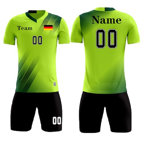 LAIFU Jungen Kinder Fussball Trikot Set Personalisiert Trikot mit Namen Fußballtrikot mit Namen von LAIFU