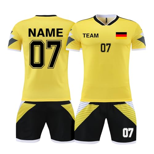 LAIFU Maßgeschneidertes Fußball Trikot für Junge Mädchen Personalisiertes Fußbal Trikot für Kinder und Erwachsene Fußball Trikot Set mit Eigenem Namen von LAIFU