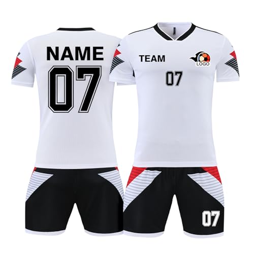 LAIFU Maßgeschneidertes Fußball Trikot für Junge Mädchen Personalisiertes Fußbal Trikot für Kinder und Erwachsene Fußball Trikot Set mit Eigenem Namen von LAIFU